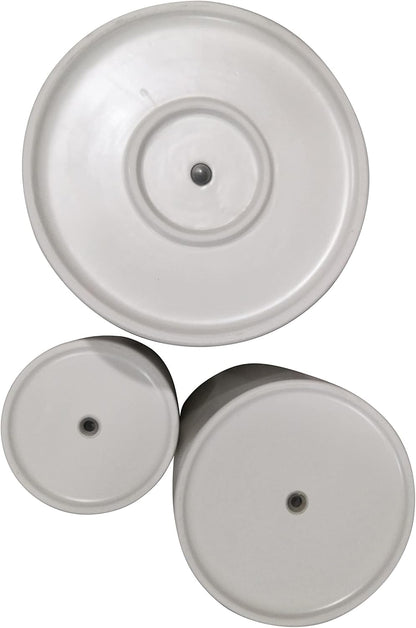 Amazon Basics Set of 3 White Round Fluted Ceramic Planters 6", 8" and 10"