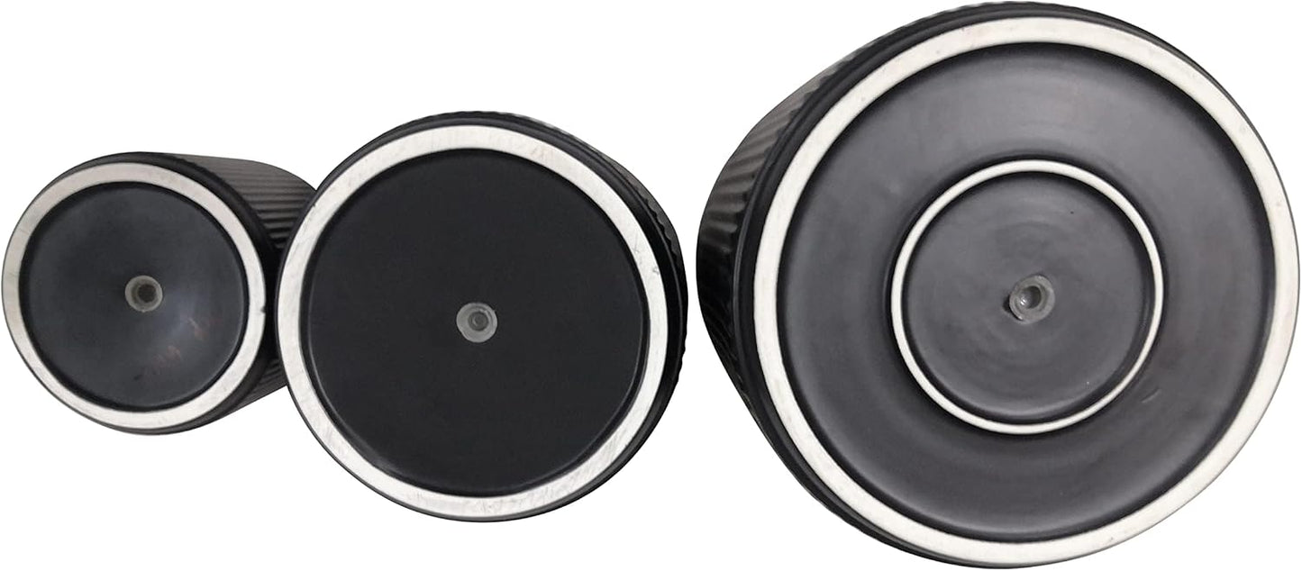 Amazon Basics Set of 3 Black Round Ribbed Ceramic Planters 6", 8" and 10"